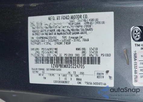 2013 Ford Mustang V6 z USA, uszkodzony, nr VIN 1ZVBP8EMXD5224705